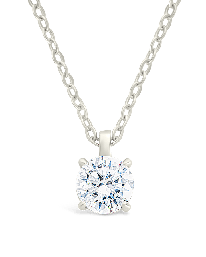 Round CZ Prong Set Pendant