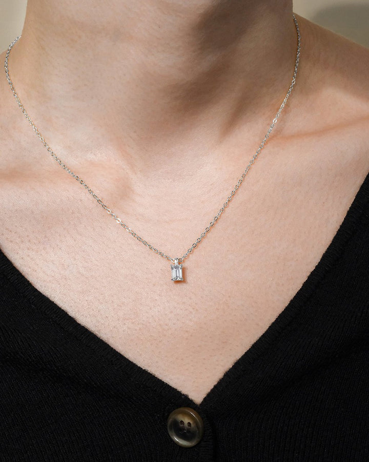 Emerald Prong Set Pendant