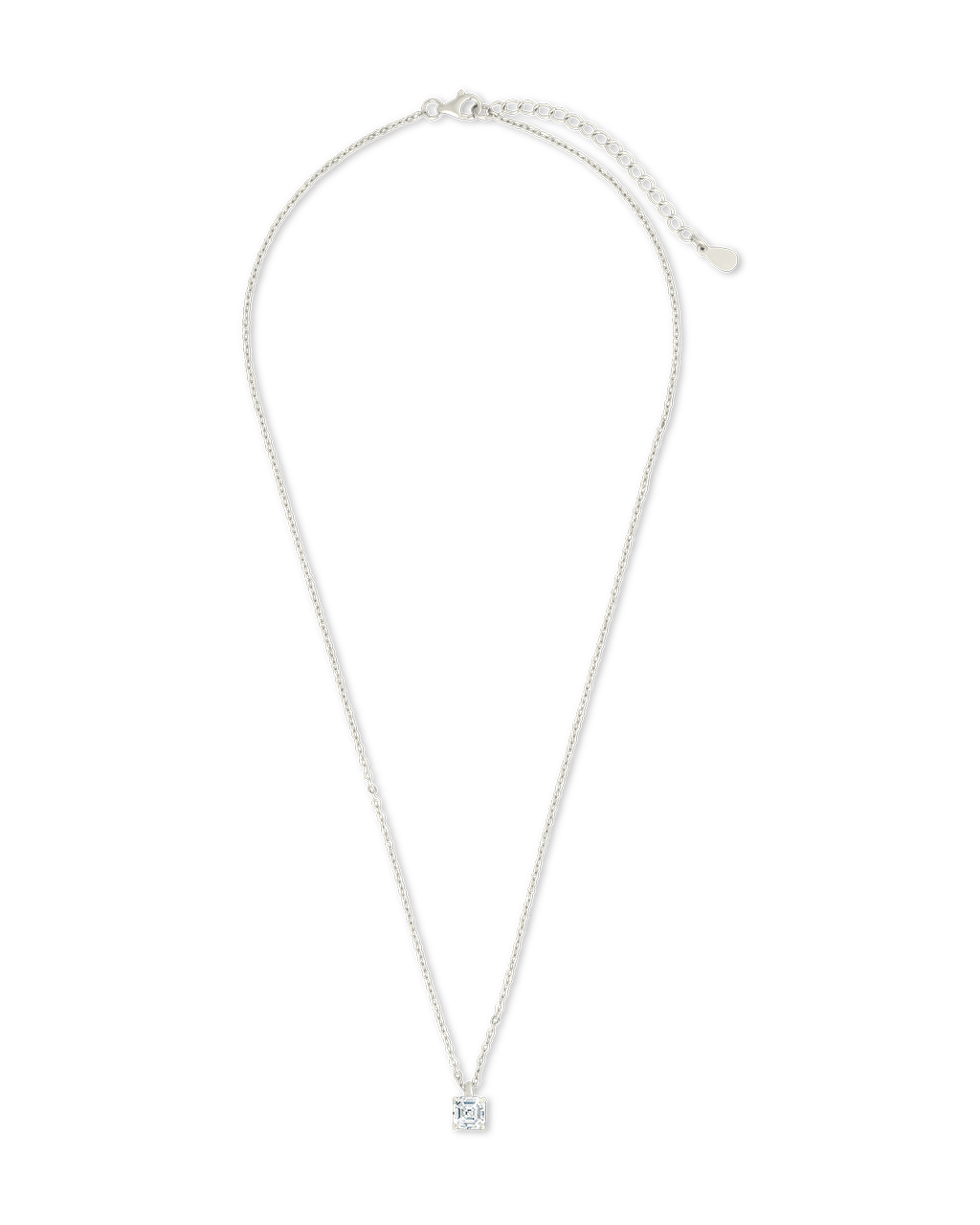 Asscher Prong Set Pendant