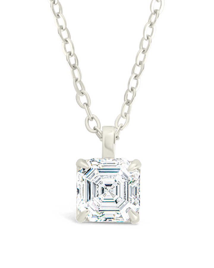 Asscher Prong Set Pendant