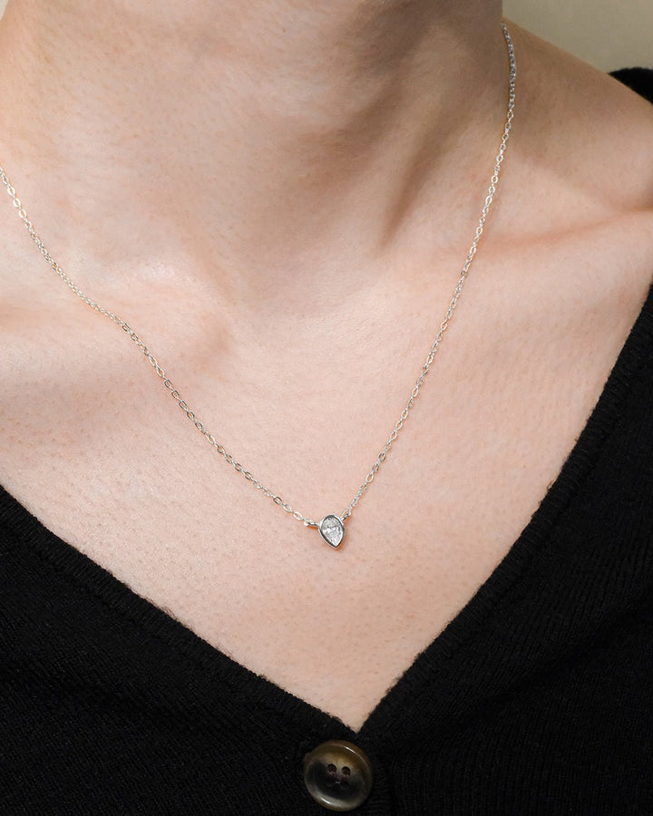 Pear Bezel Set Pendant