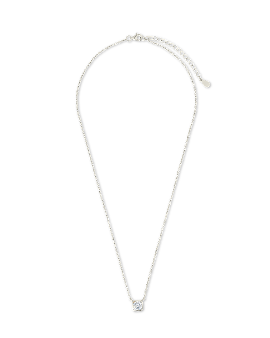 Asscher Bezel Set Pendant