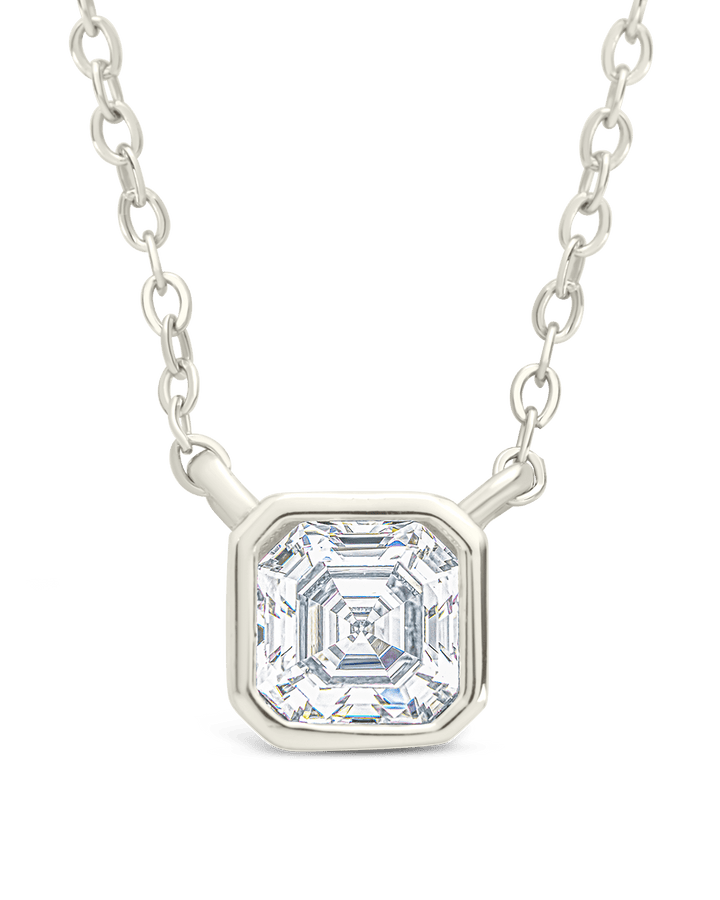 Asscher Bezel Set Pendant