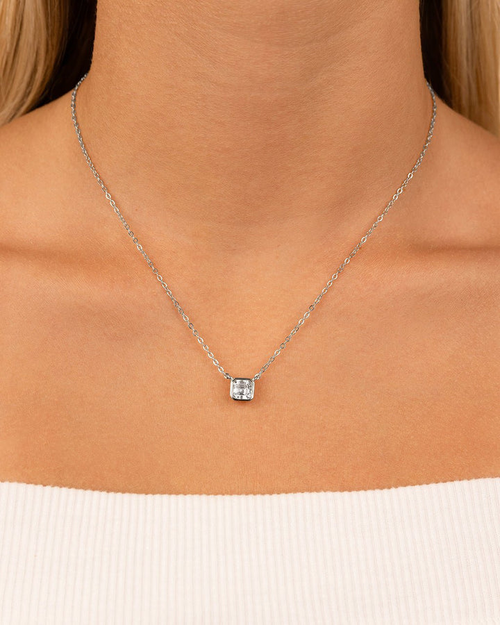 Asscher Bezel Set Pendant