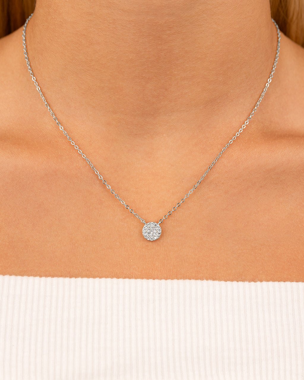 CZ Disc Pendant