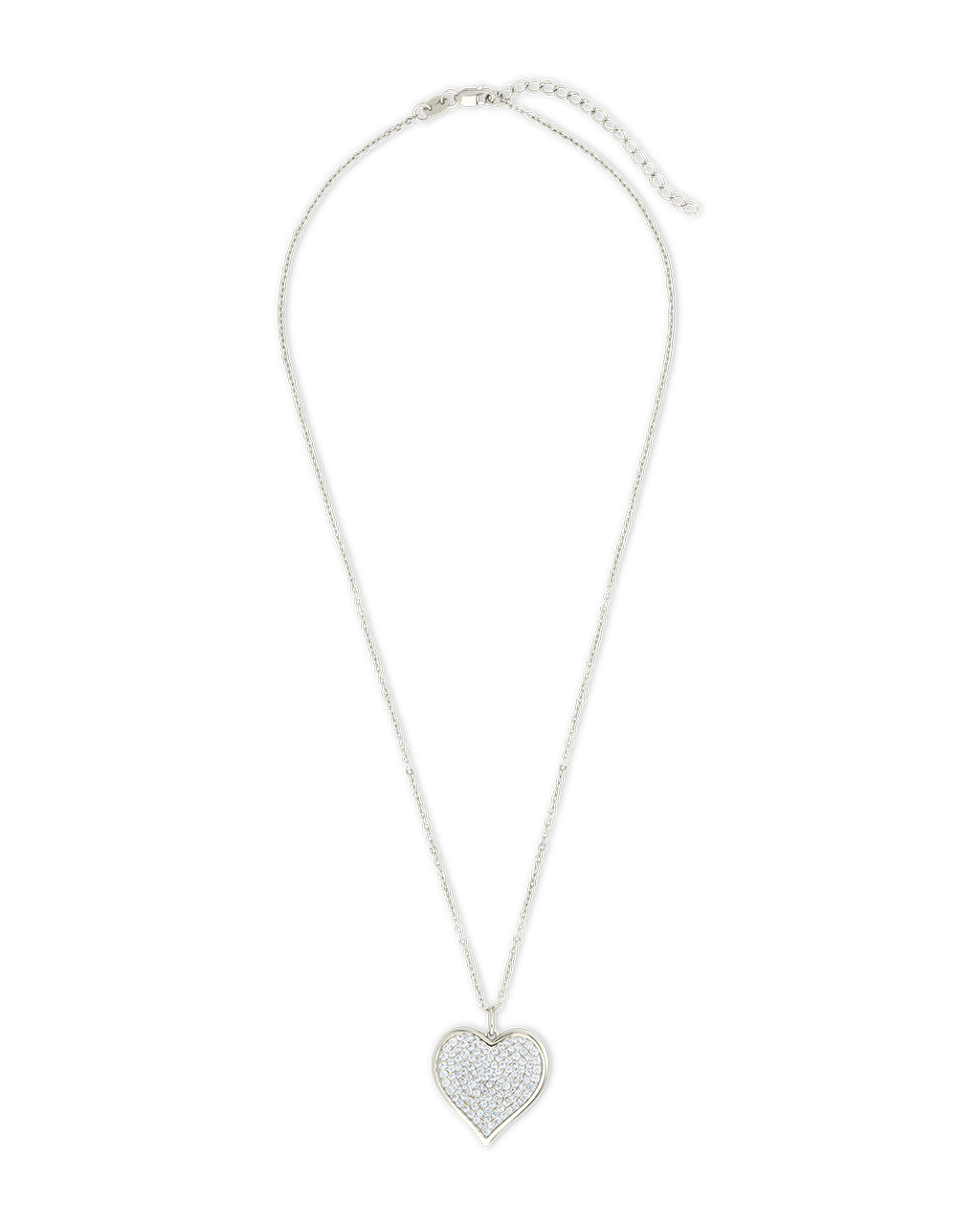 CZ Statement Heart Pendant