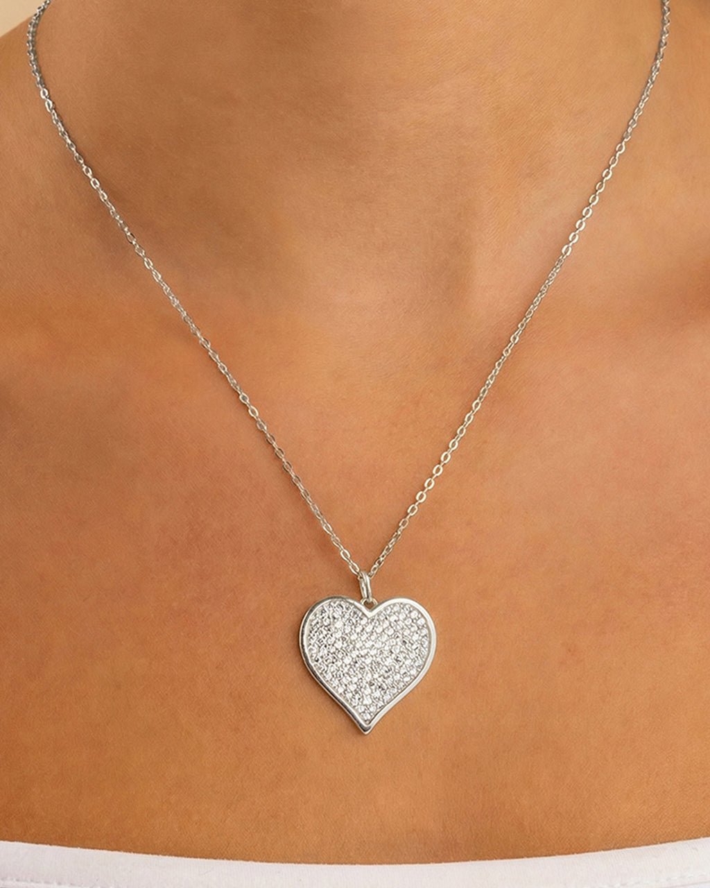 CZ Statement Heart Pendant