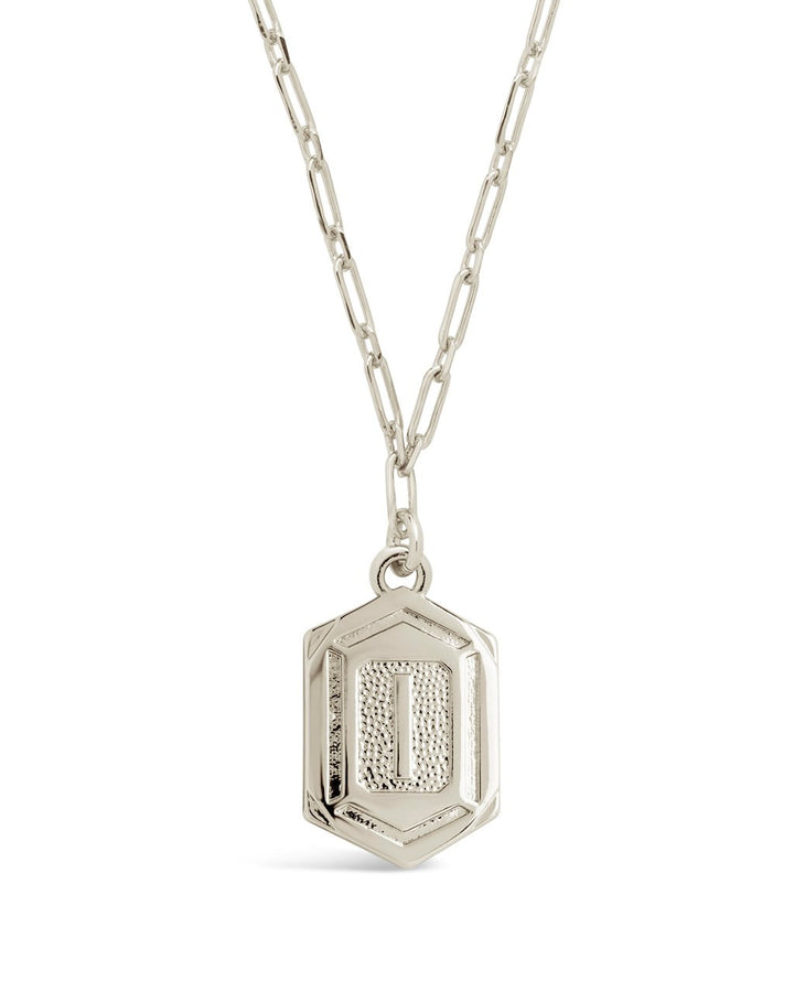 Hexagon Tag Initial Pendant Necklace
