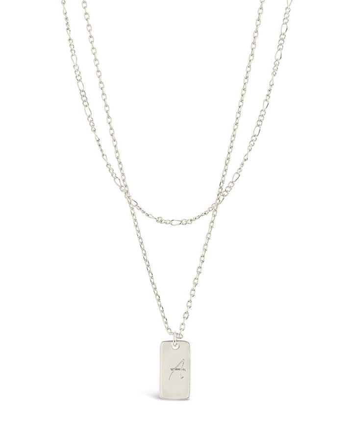 Initial Tag Layered Chain Necklace