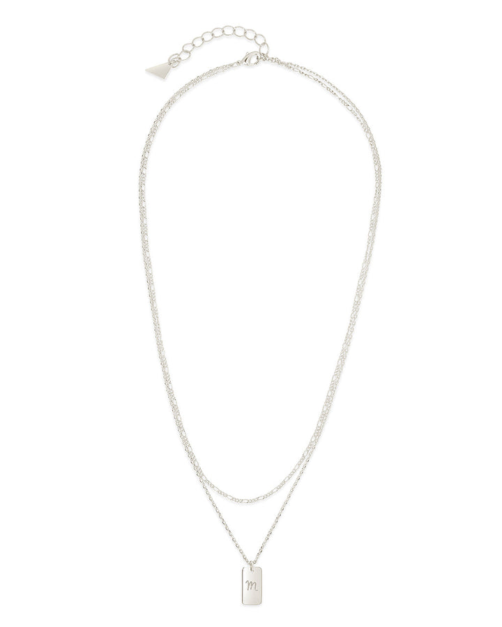 Initial Tag Layered Chain Necklace
