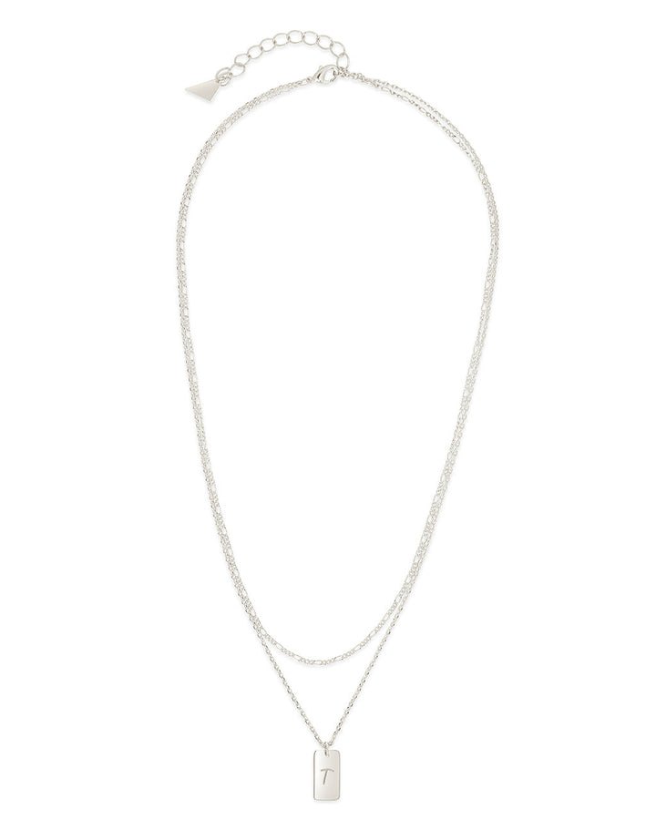 Initial Tag Layered Chain Necklace