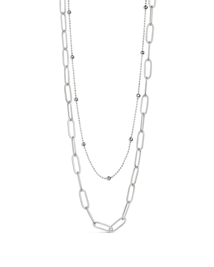 Leah Beaded & Paperclip Layered Chain Necklace