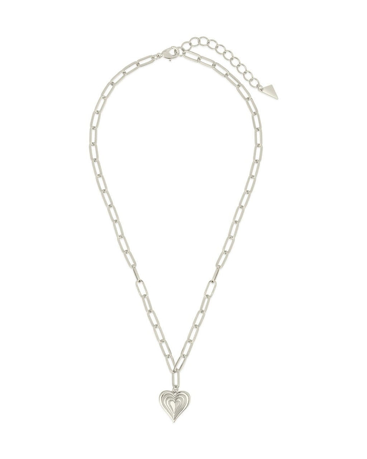 Paperclip Beating Heart Pendant Necklace