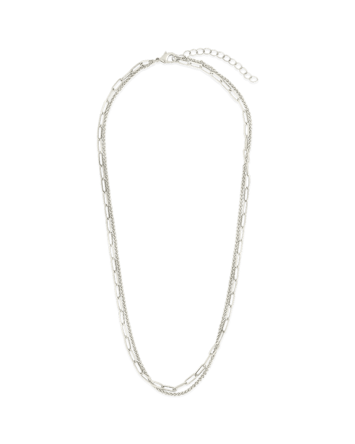 Emery Paperclip & Curb Chain Layered Necklace