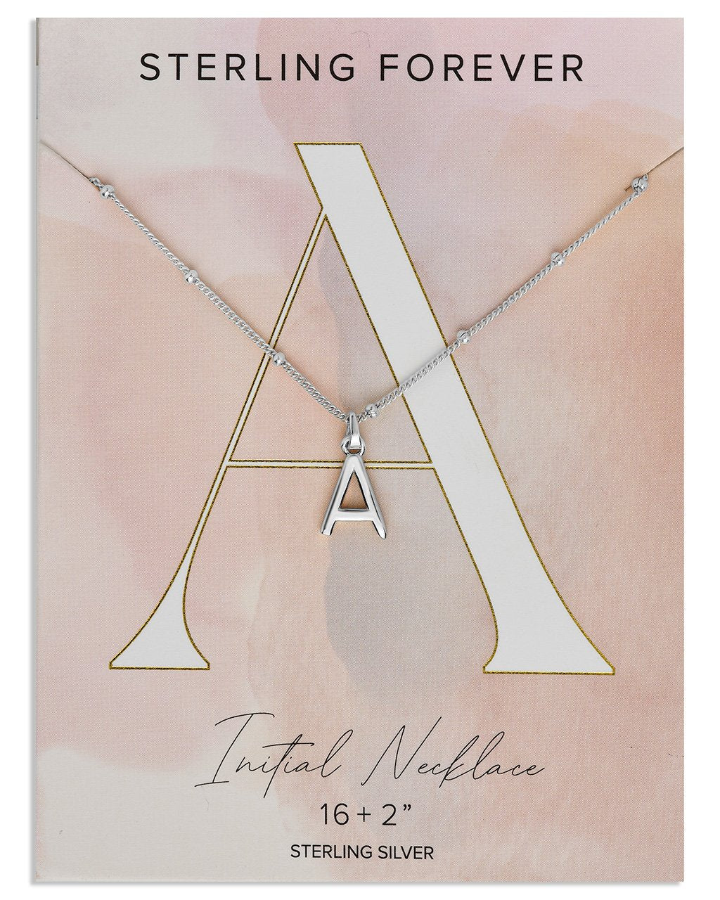 Initial Necklace with Beaded Chain