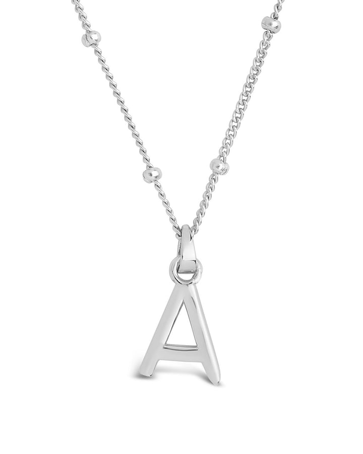 Initial Necklace with Beaded Chain