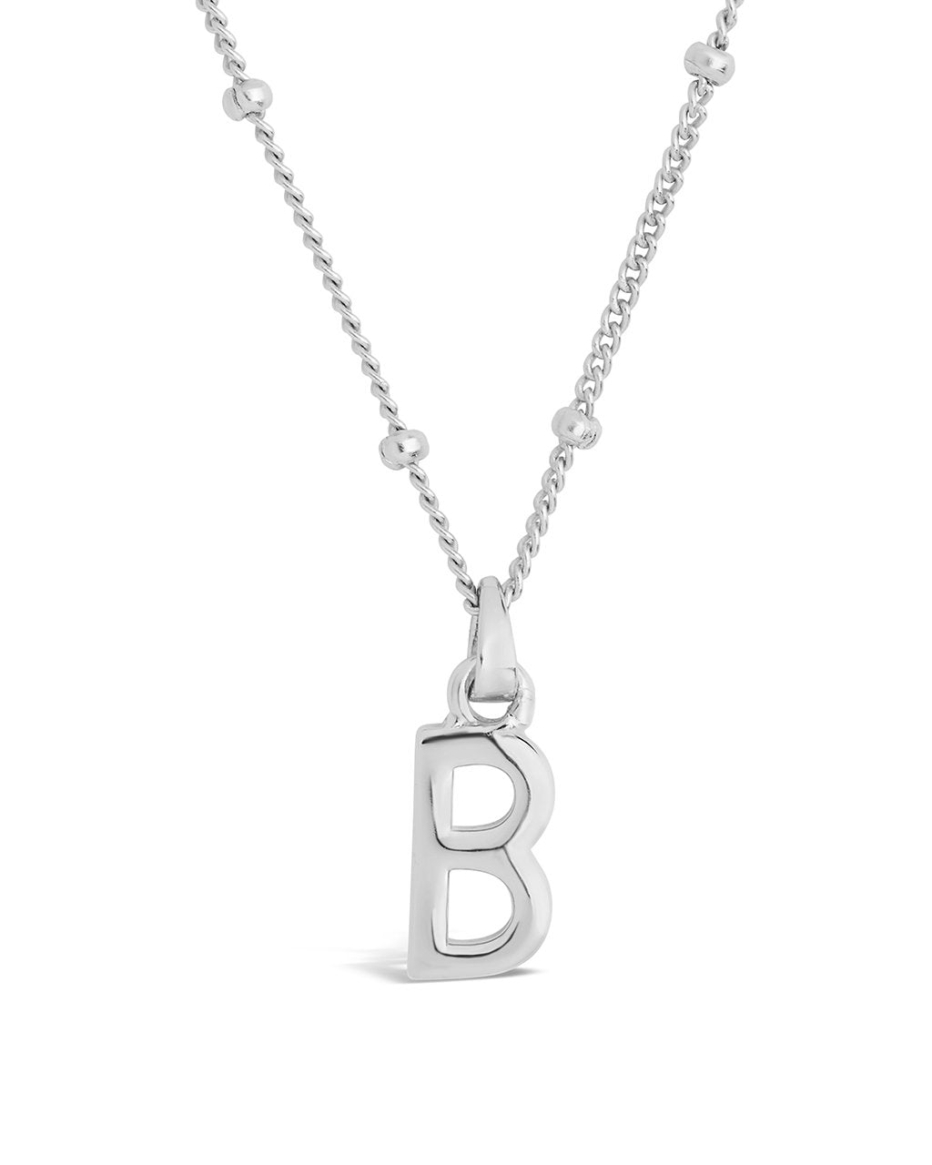 Initial Necklace with Beaded Chain