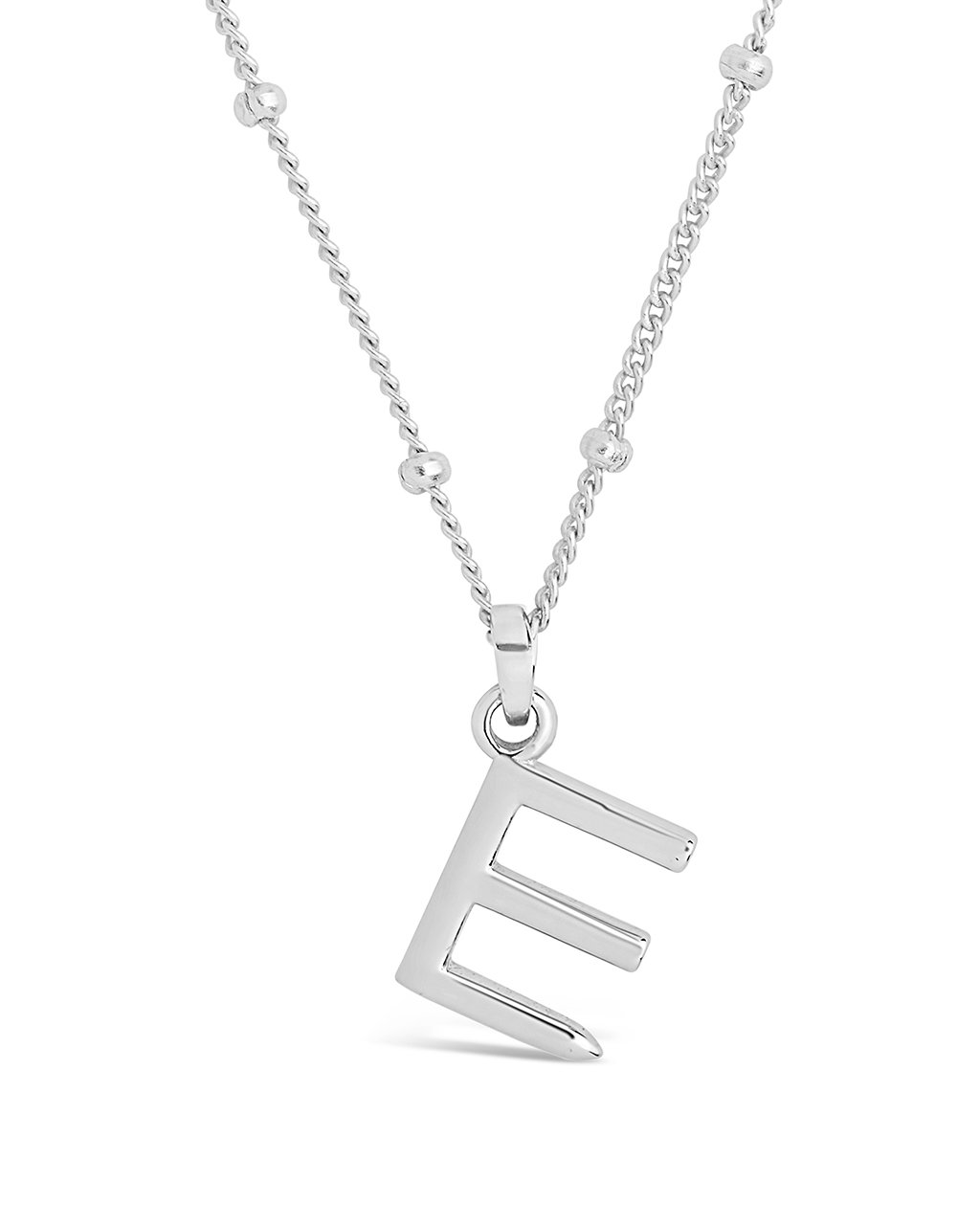 Initial Necklace with Beaded Chain