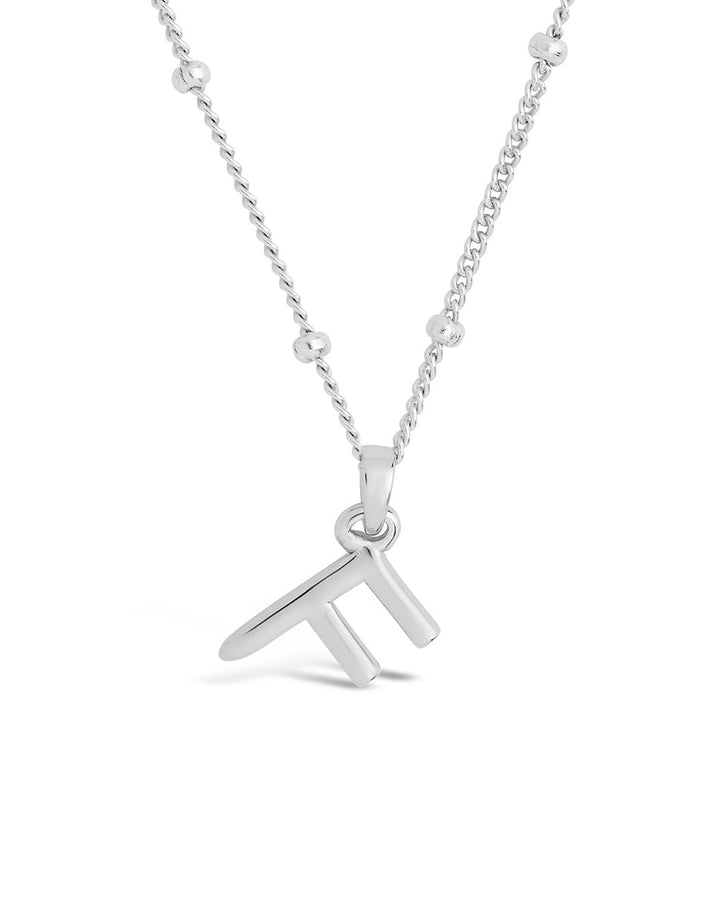 Initial Necklace with Beaded Chain