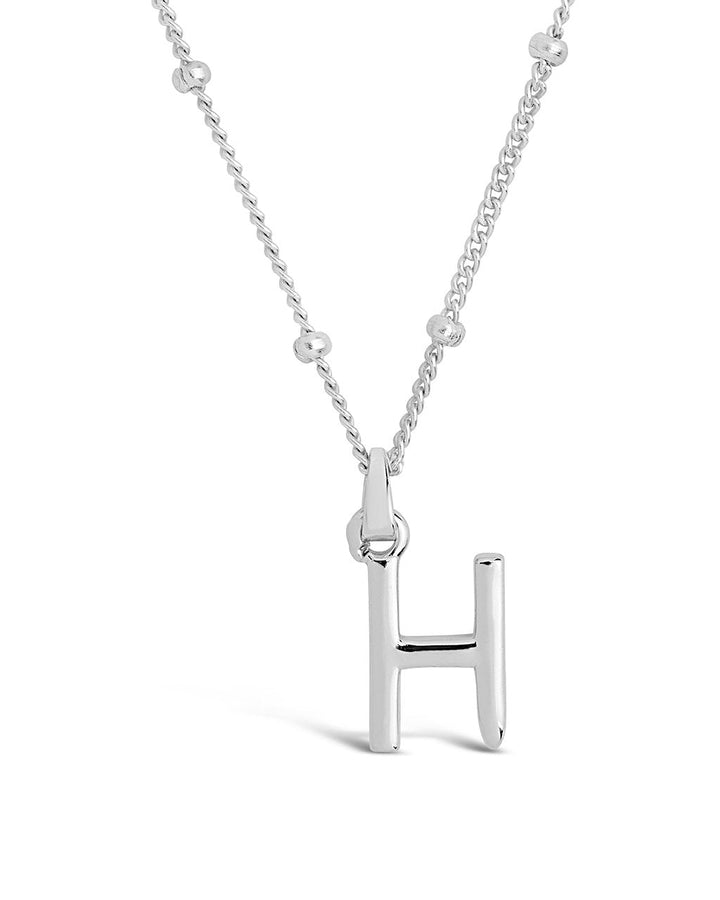 Initial Necklace with Beaded Chain