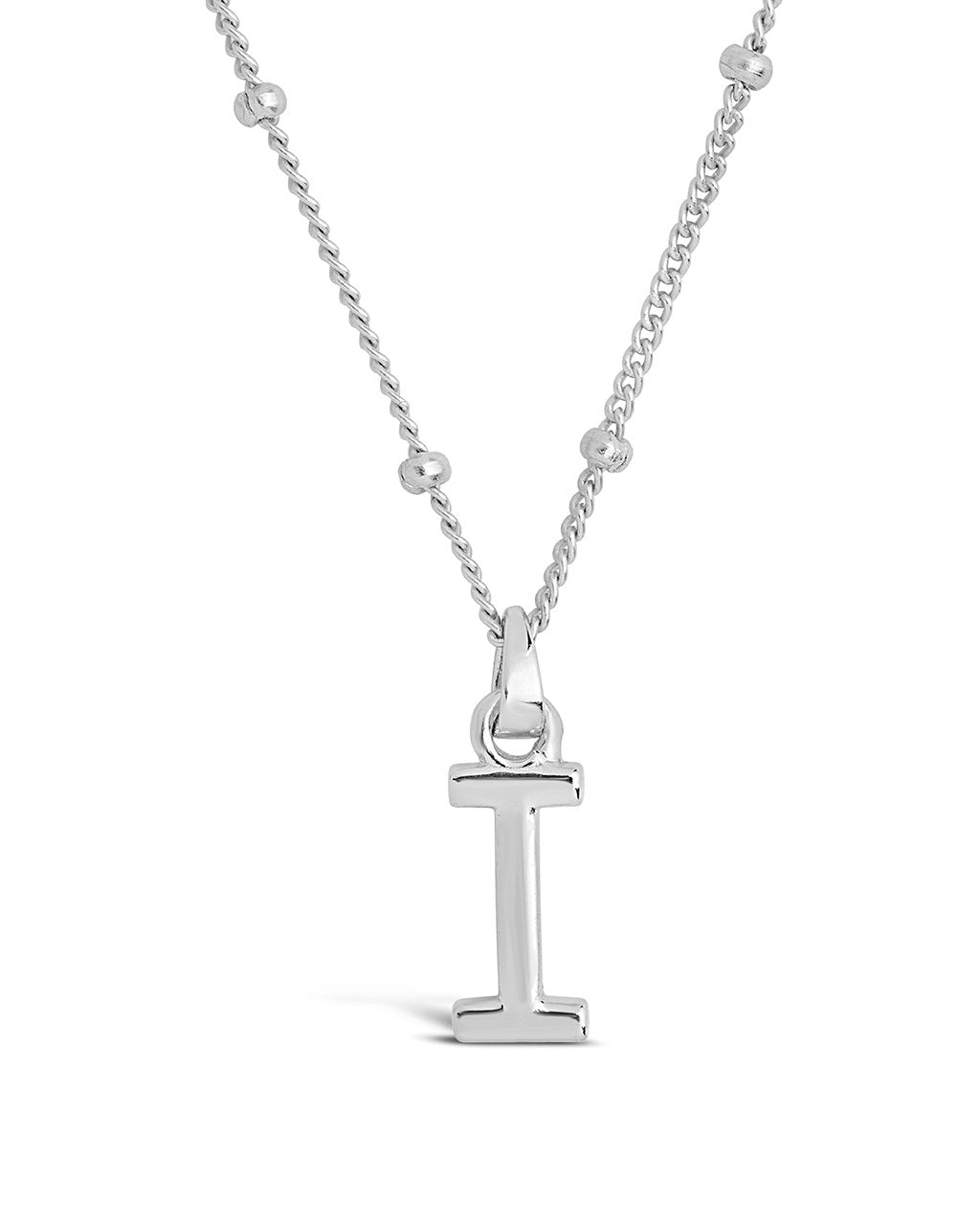 Initial Necklace with Beaded Chain