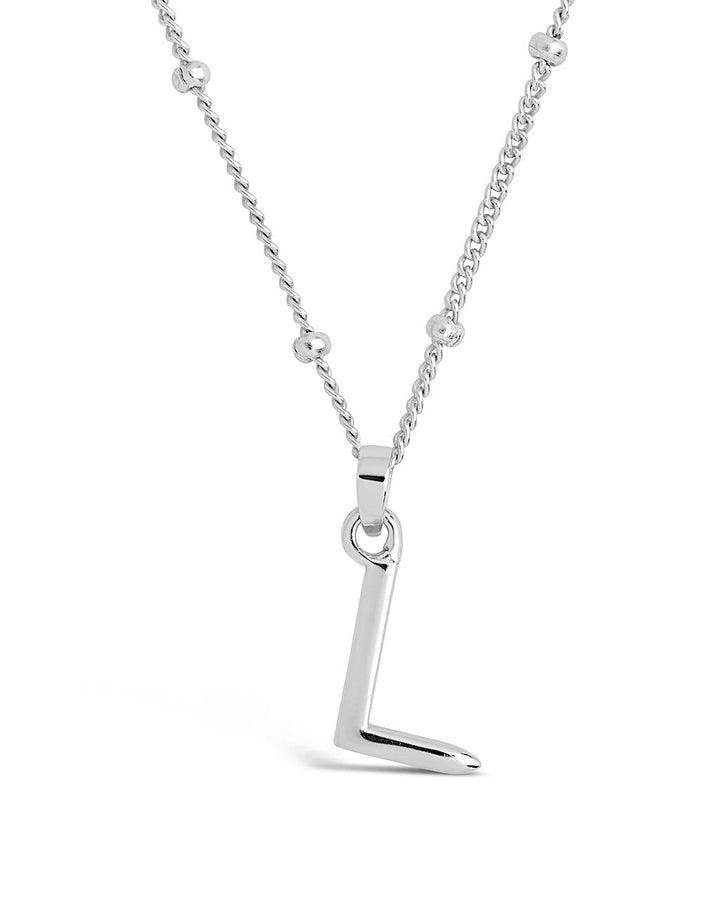 Initial Necklace with Beaded Chain