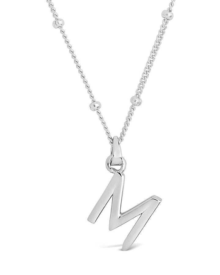 Initial Necklace with Beaded Chain