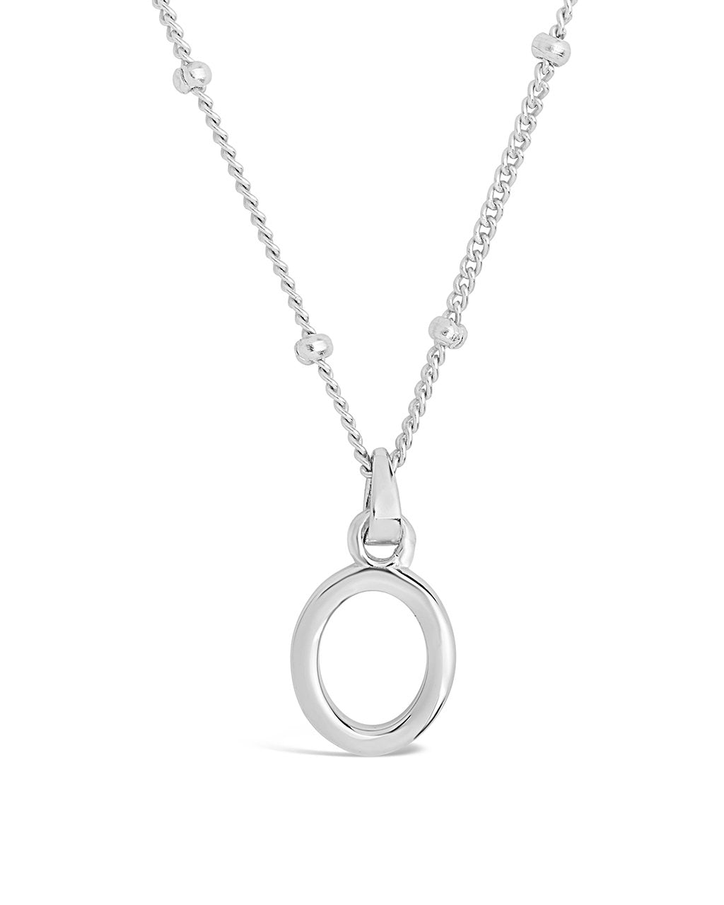 Initial Necklace with Beaded Chain