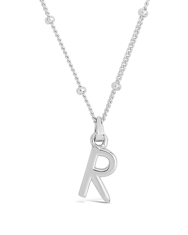 Initial Necklace with Beaded Chain