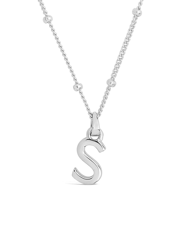 Initial Necklace with Beaded Chain
