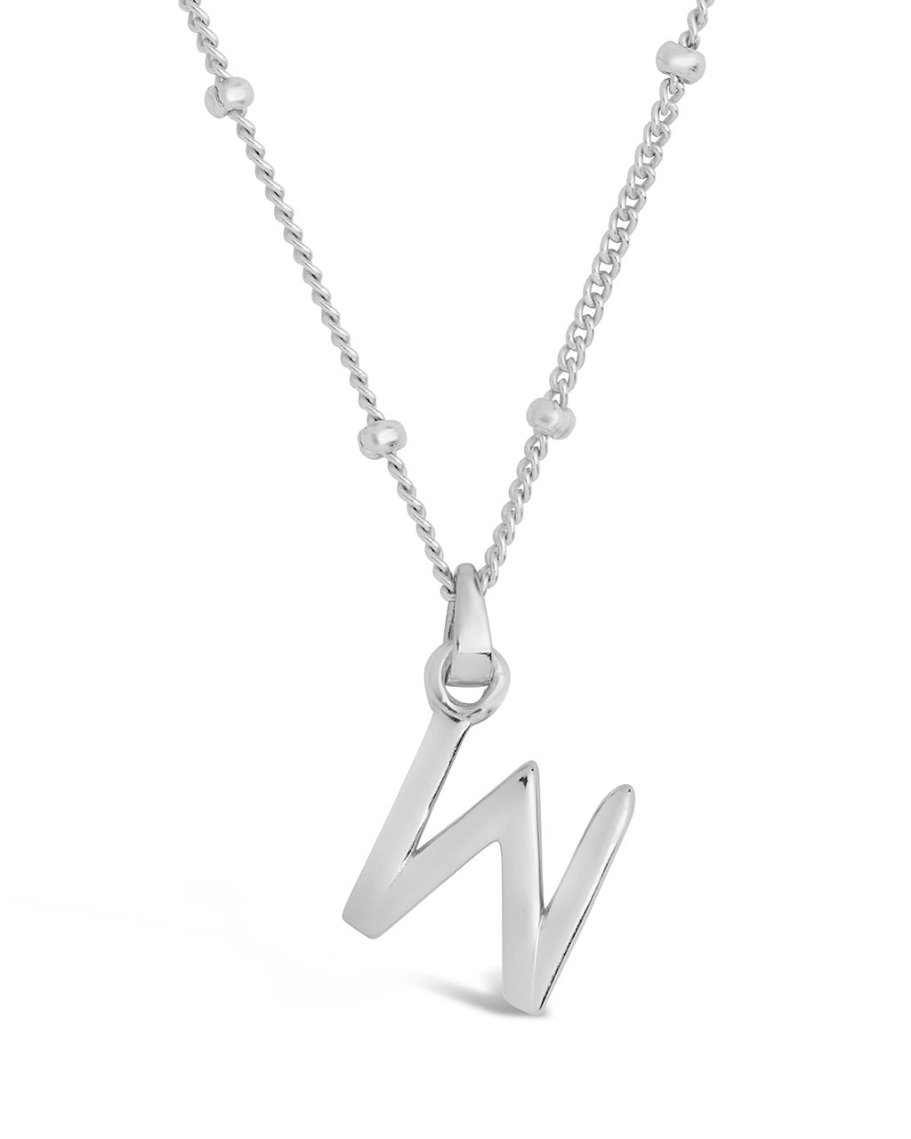 Initial Necklace with Beaded Chain