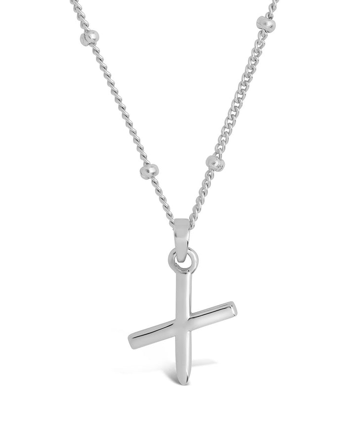 Initial Necklace with Beaded Chain