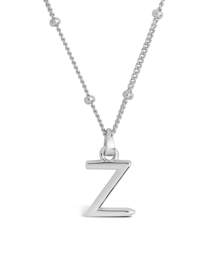 Initial Necklace with Beaded Chain