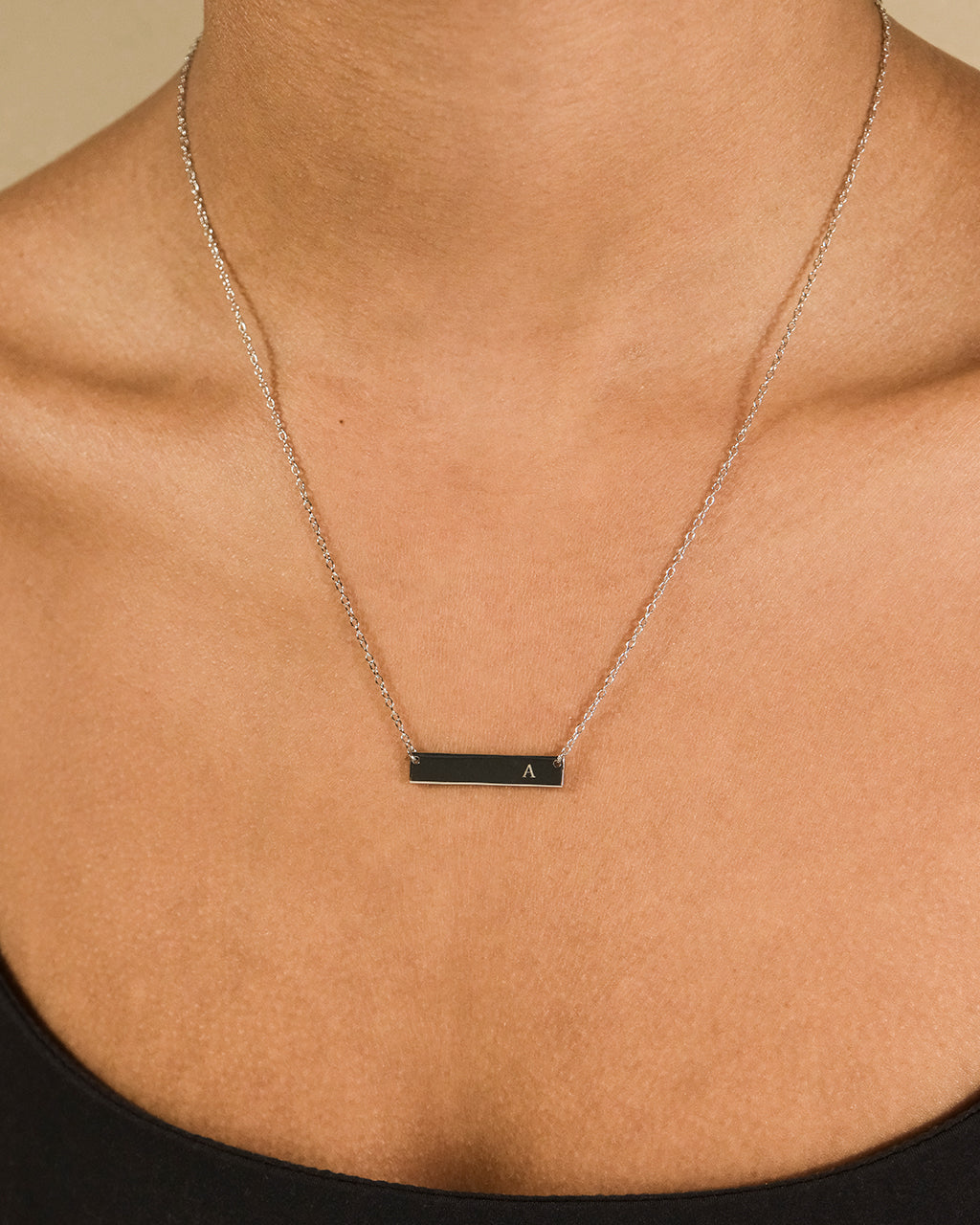 Bar Initial Necklace
