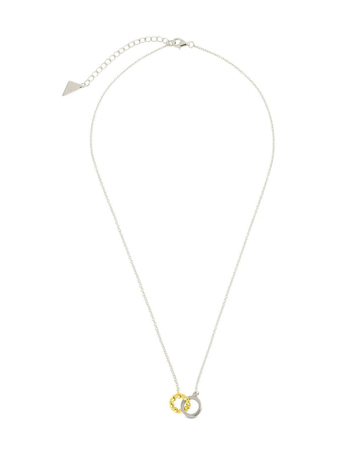 Sterling Silver Interlocking Heart Charm Necklace