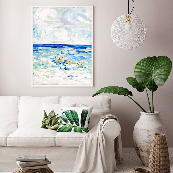 Blue Waves Canvas Wall Art - GreenBox Art