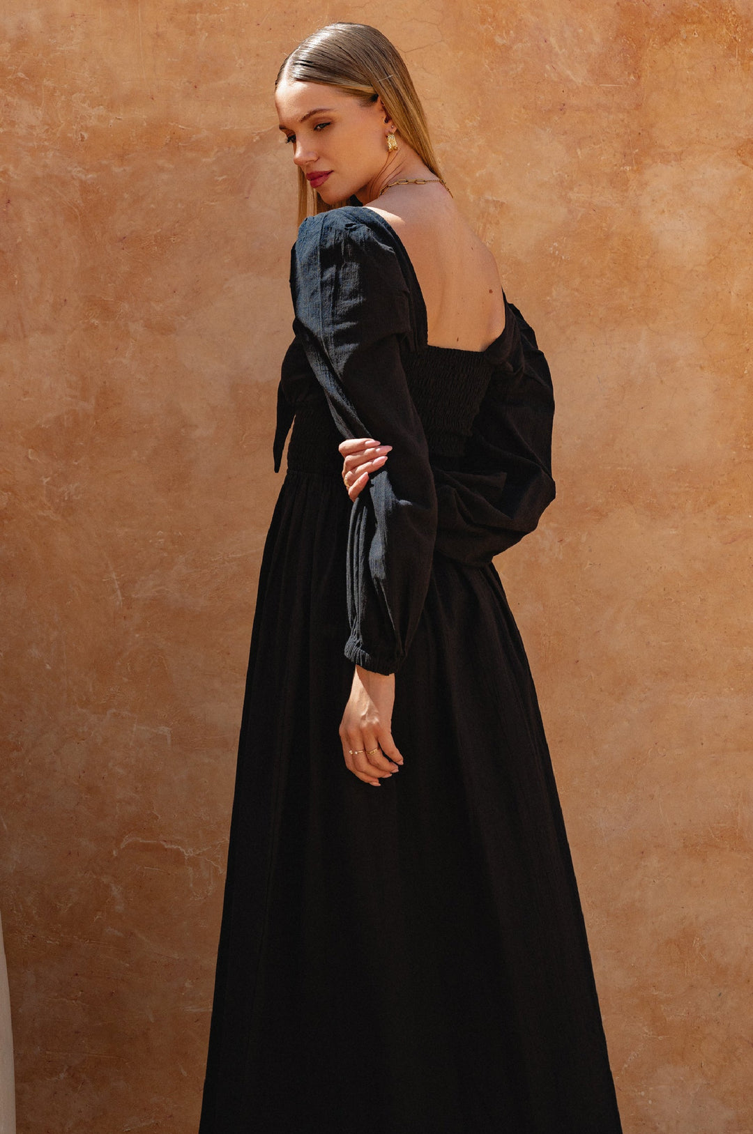 Narcisa Puff Sleeve Linen Dress by Bali Lane