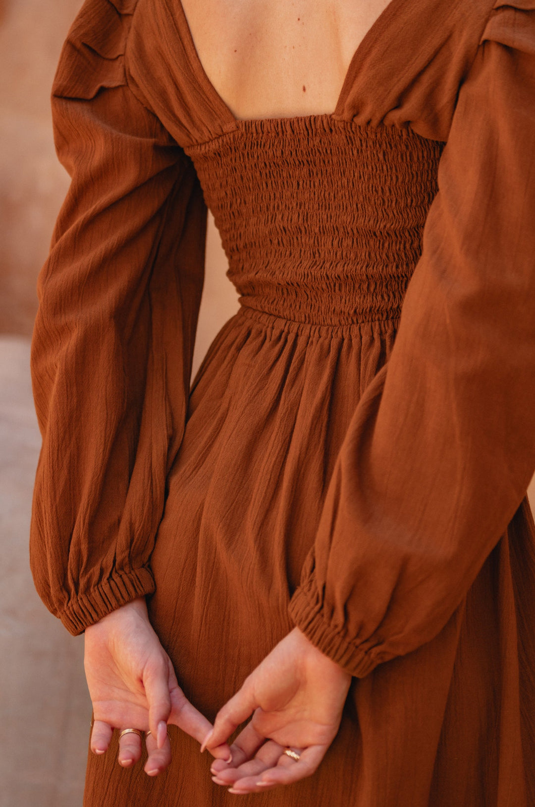 Narcisa Puff Sleeve Linen Dress by Bali Lane