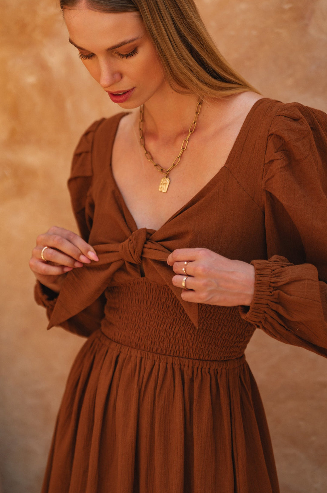 Narcisa Puff Sleeve Linen Dress by Bali Lane