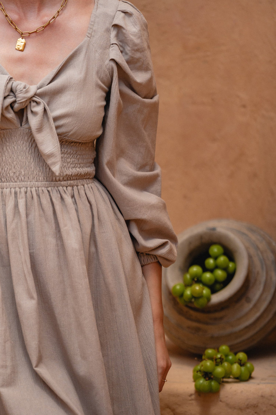 Narcisa Puff Sleeve Linen Dress by Bali Lane