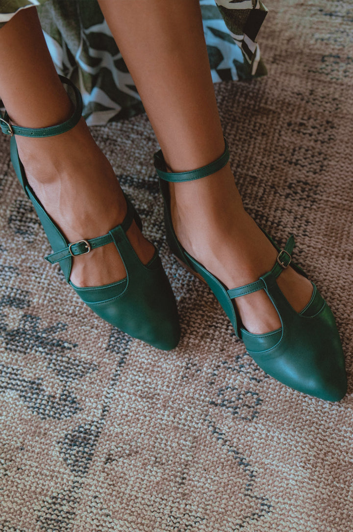 On The Go Leather Ballet Flats by ELF