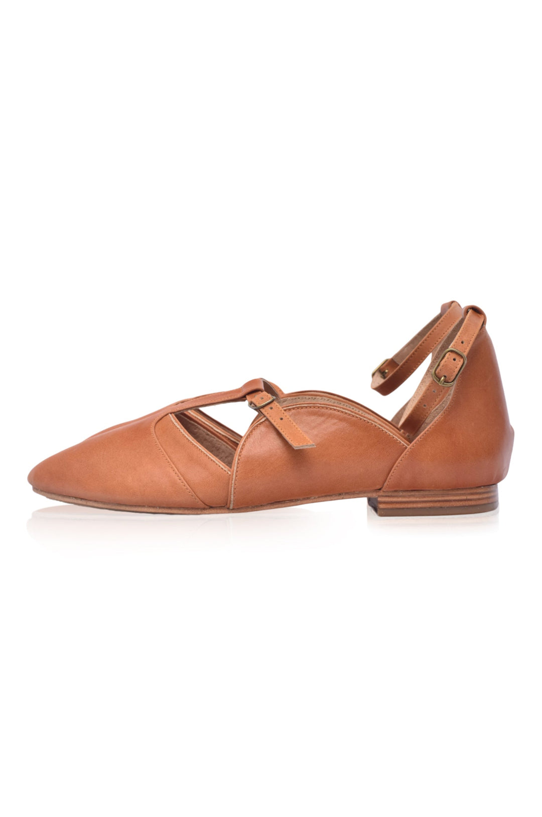 On The Go Leather Ballet Flats by ELF