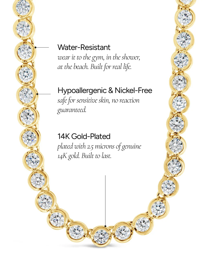 Helene Bezel CZ Tennis Necklace