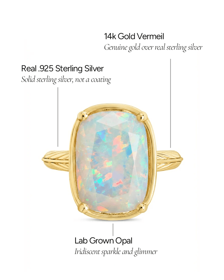 Opal Elongated Cushion Cocktail Ring