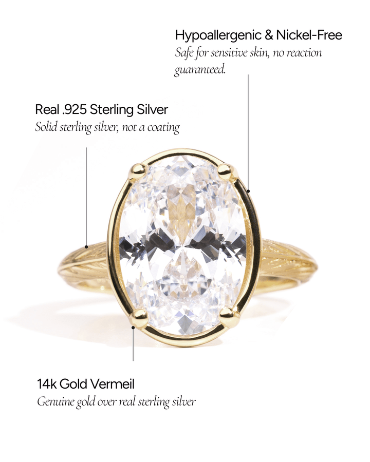 Oval Cut CZ Cocktail Ring