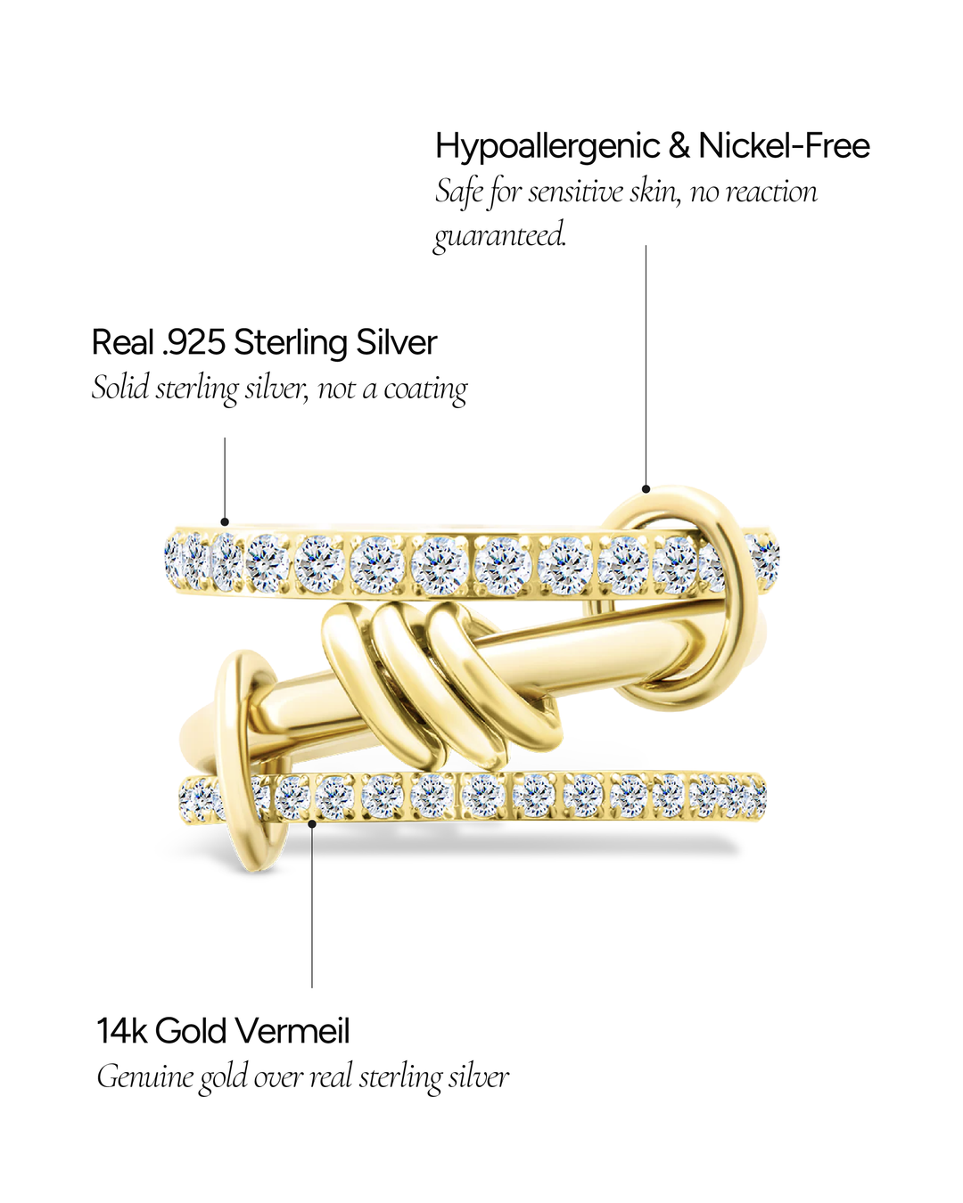 Birgitta CZ Link Stacking Ring