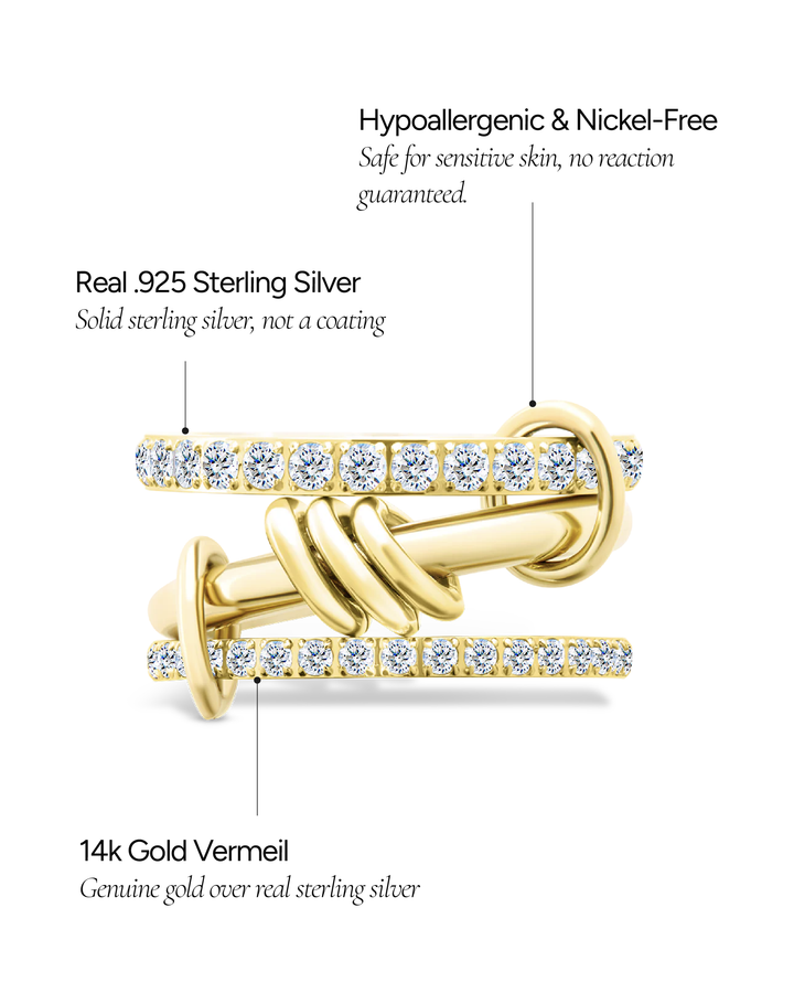 Birgitta CZ Link Stacking Ring