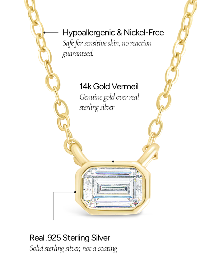 Emerald Bezel Set Pendant