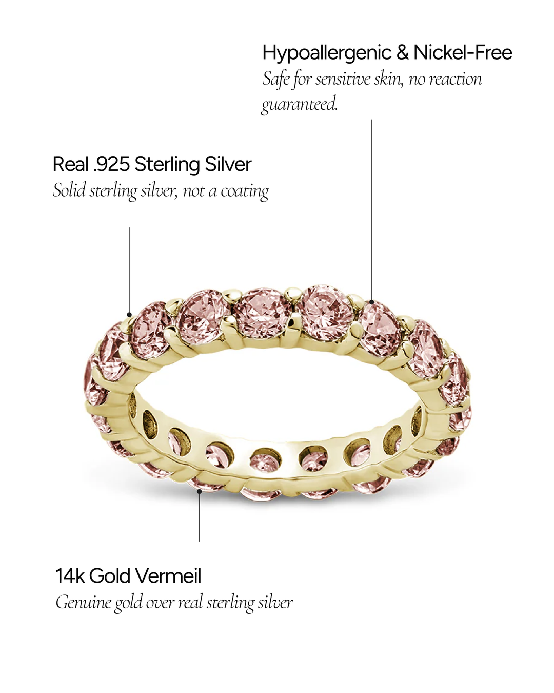 Gracie Pink Sapphire CZ Eternity Ring