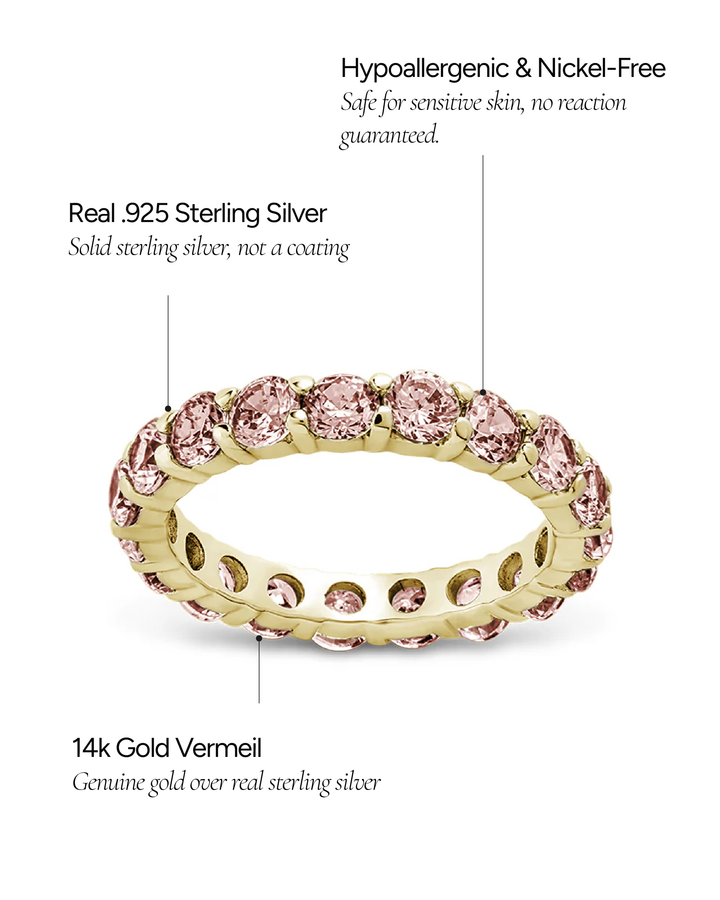 Gracie Pink Sapphire CZ Eternity Ring
